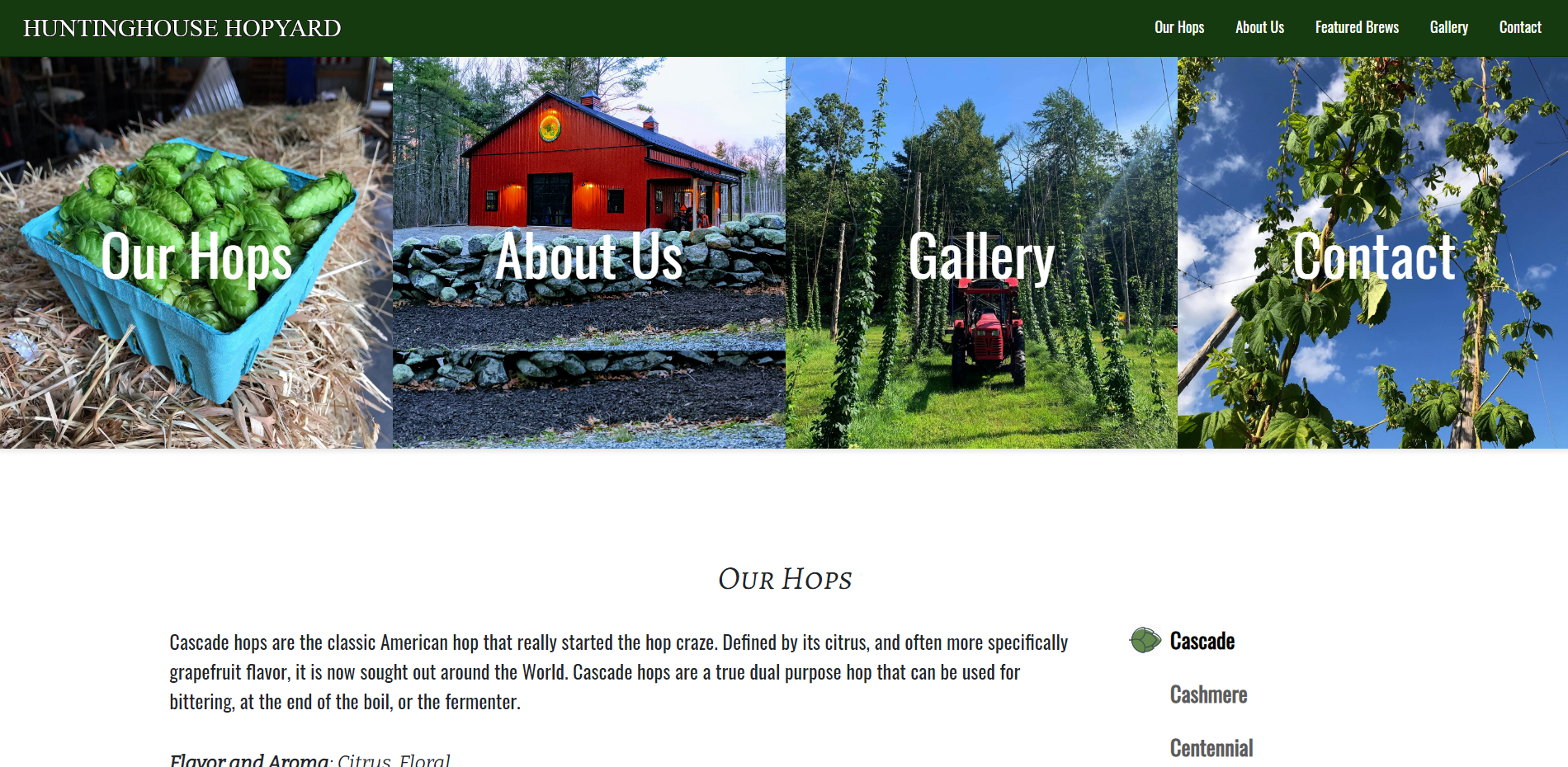 Hopyard Website Design